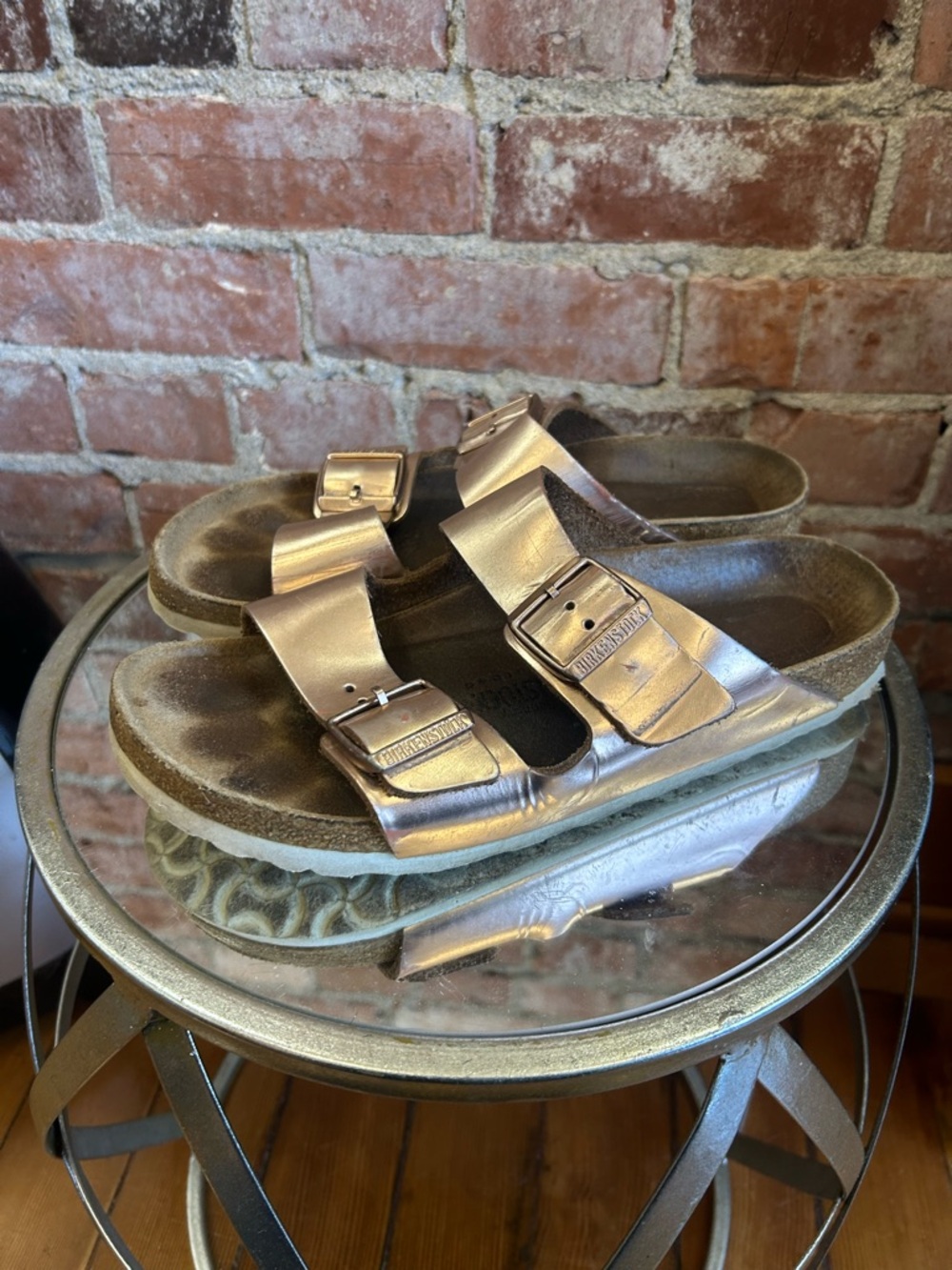 Birkenstock Metallic Copper Sz 40 Arizona Soft Footbed Sandals  Women’s 9 Men 7